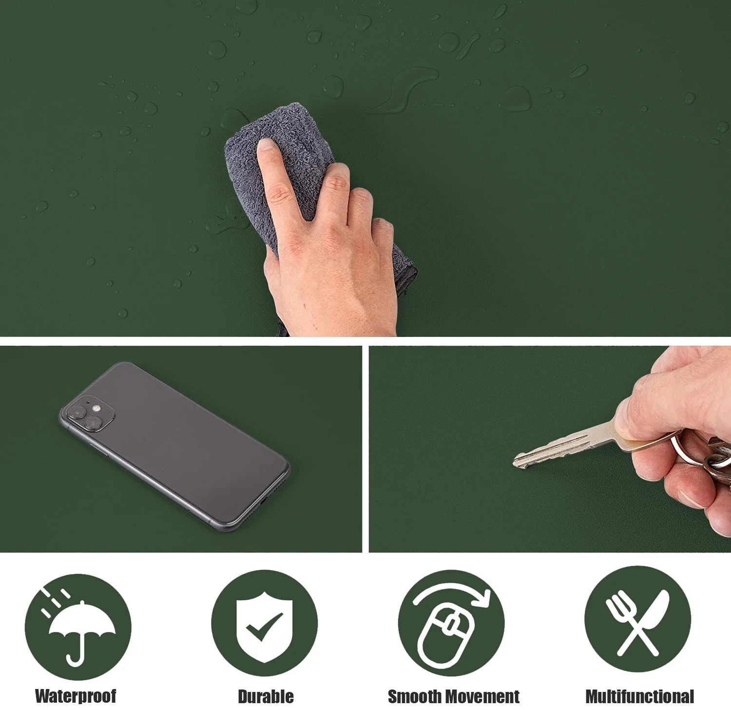 Mouse Pads Wrist Rests PU Leather Desk Protector Mat Large Size Office Waterproof Mouse Pad XXL Desktop Gaming MousePad Mouse Mat Computer Accessories