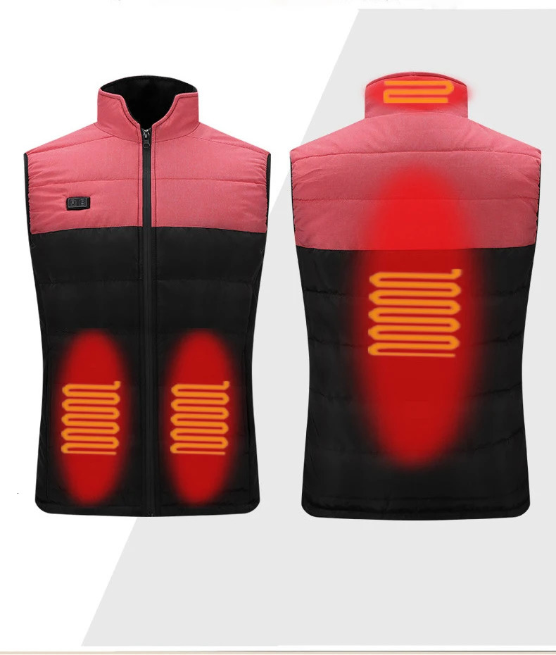 Men's Vests 11 Area Electric Vest Heated Body Warmer Men Electric Heated Warm Vest USB Charging Washable Women Winter Outdoor Camping Jacket 2310