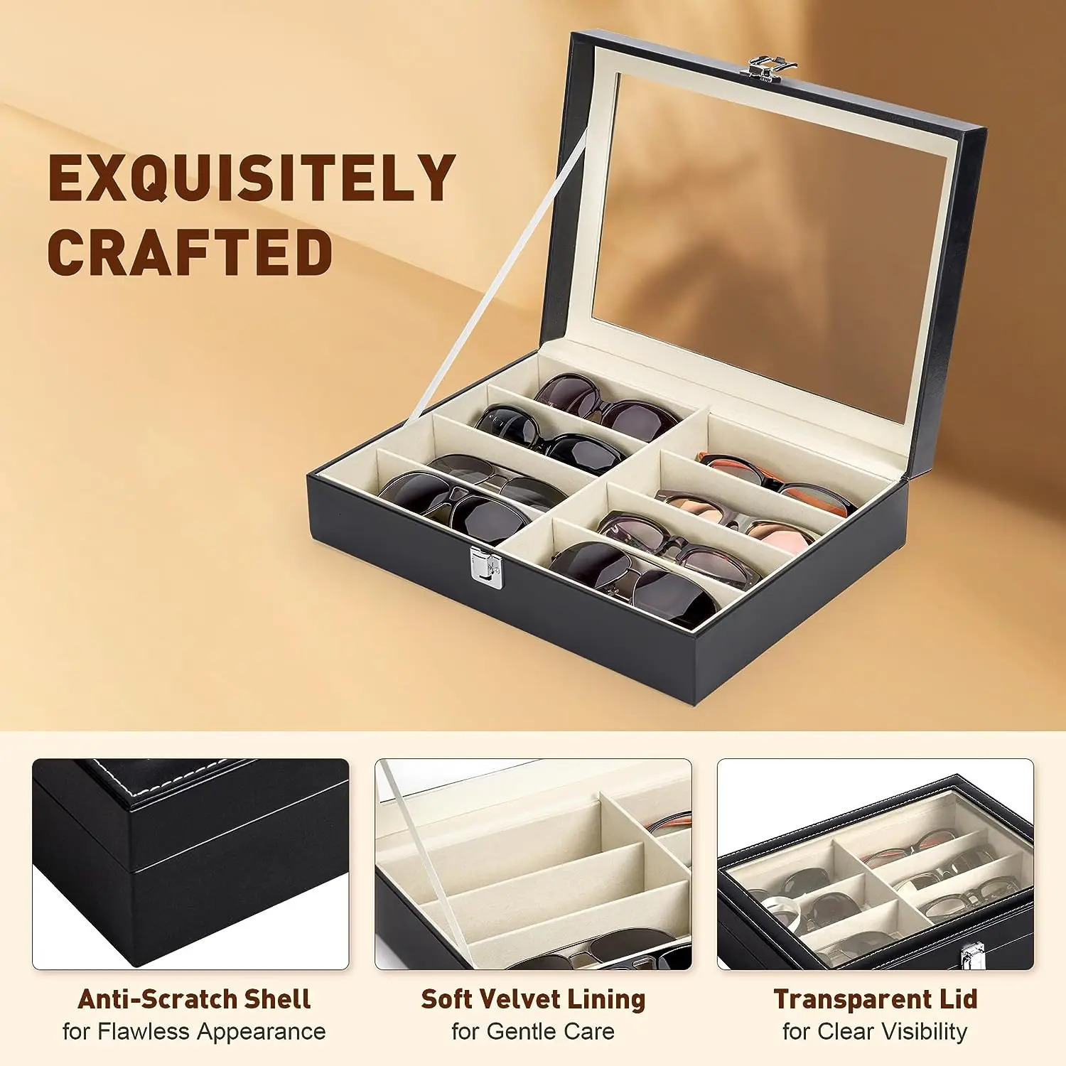 Accessories Packaging Organizers Leather Multifunctional Sunglasses Storage Box Men s and Women s Glasses Display Dustproof Jewelry Watch 231025