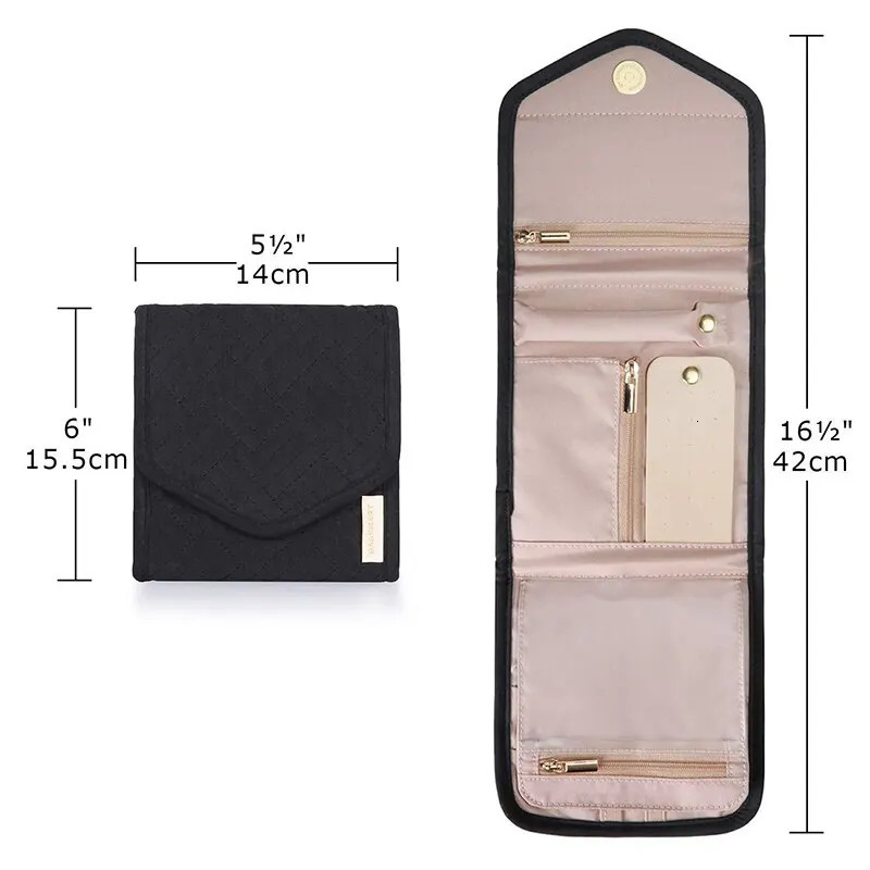 Accessories Packaging Organizers Roll Foldable Velvet Jewelry Bag Necklace Earrings Rings Storage For Women Travel Organizer Portable Journey 231025