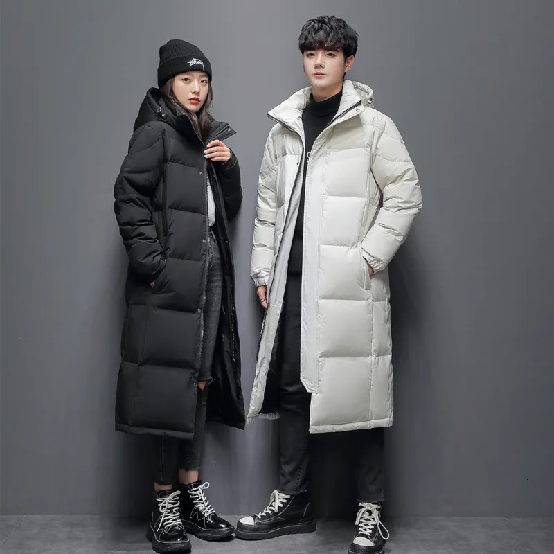 Men's Down Parkas -20°C Down Jacket Men Long Jackets Winter Warm Lightweight White Duck Down Coats Men Streetwear Overcoats Women Clothing 231026