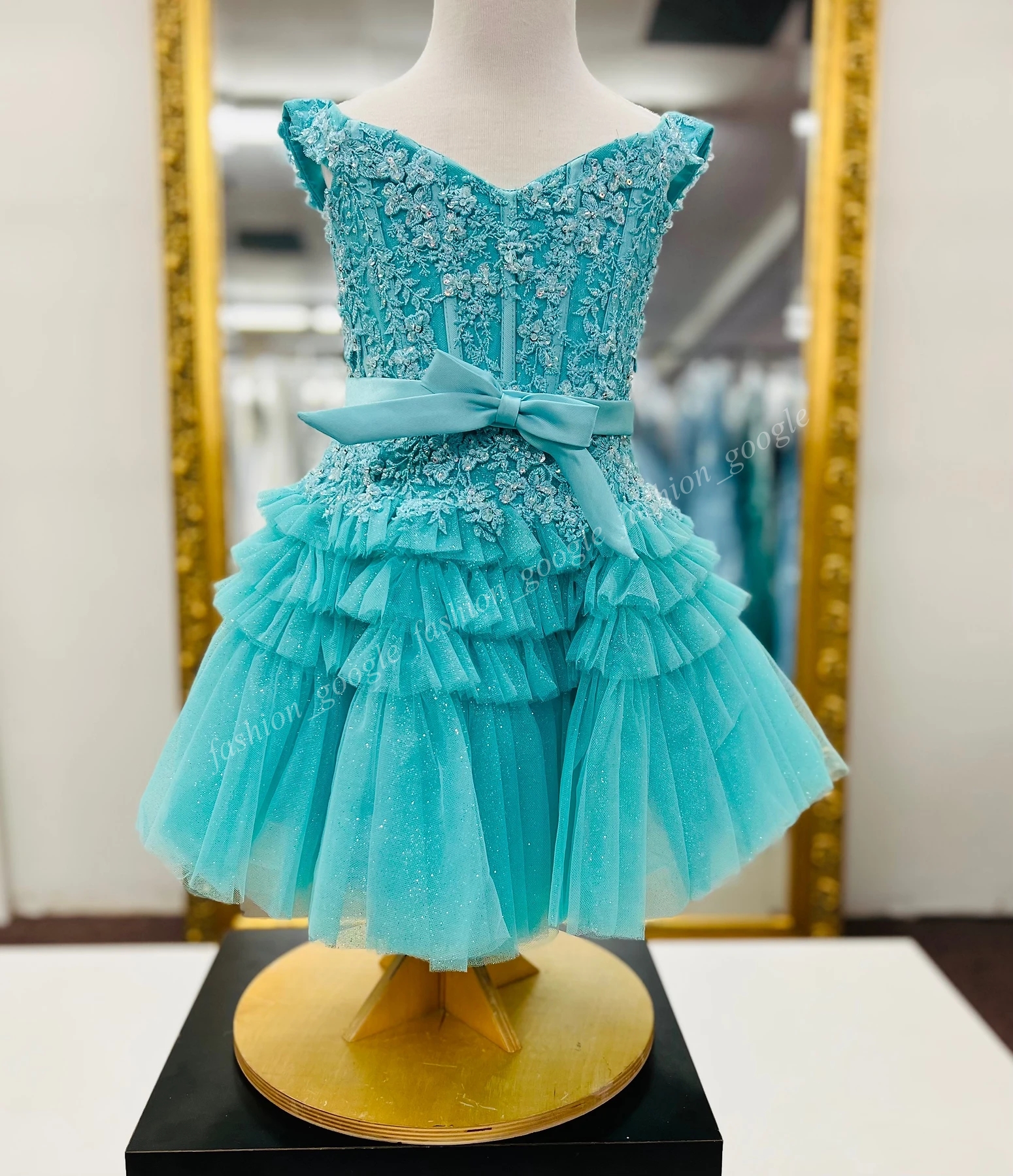 Baby Girls Glitz Pageant Dress 2025 Layer Tulle Lace Cupcake Pageant Cocktail Party Gown Flower Girl Toddler Infant Little Miss Lilac Pink Aqua Interv