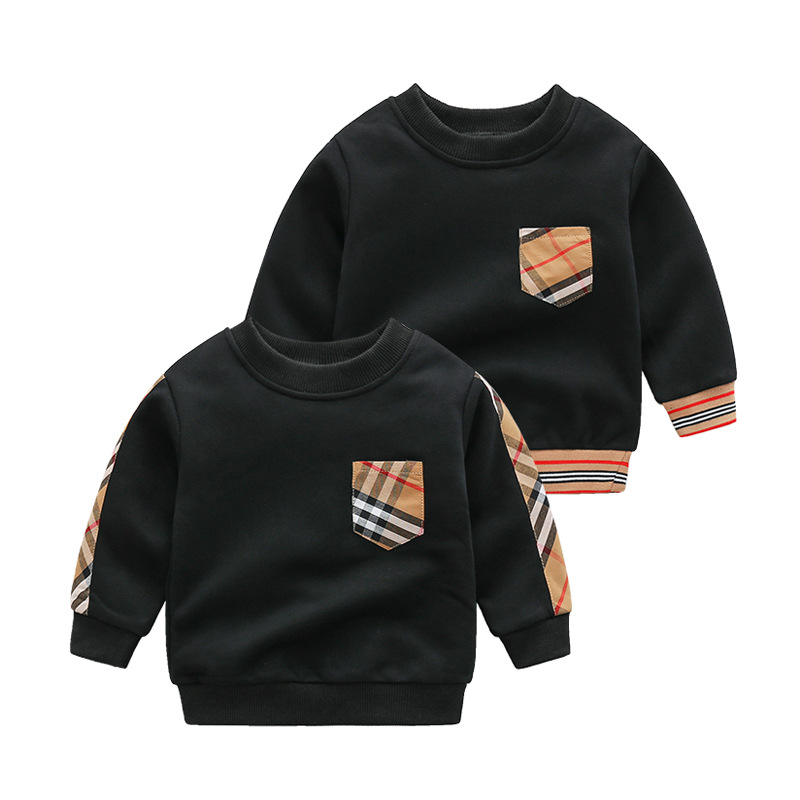 autumn fashion brand england style kids clothes for boys and girls longsleeved cotton patchwork plaid striped tshirt top coat