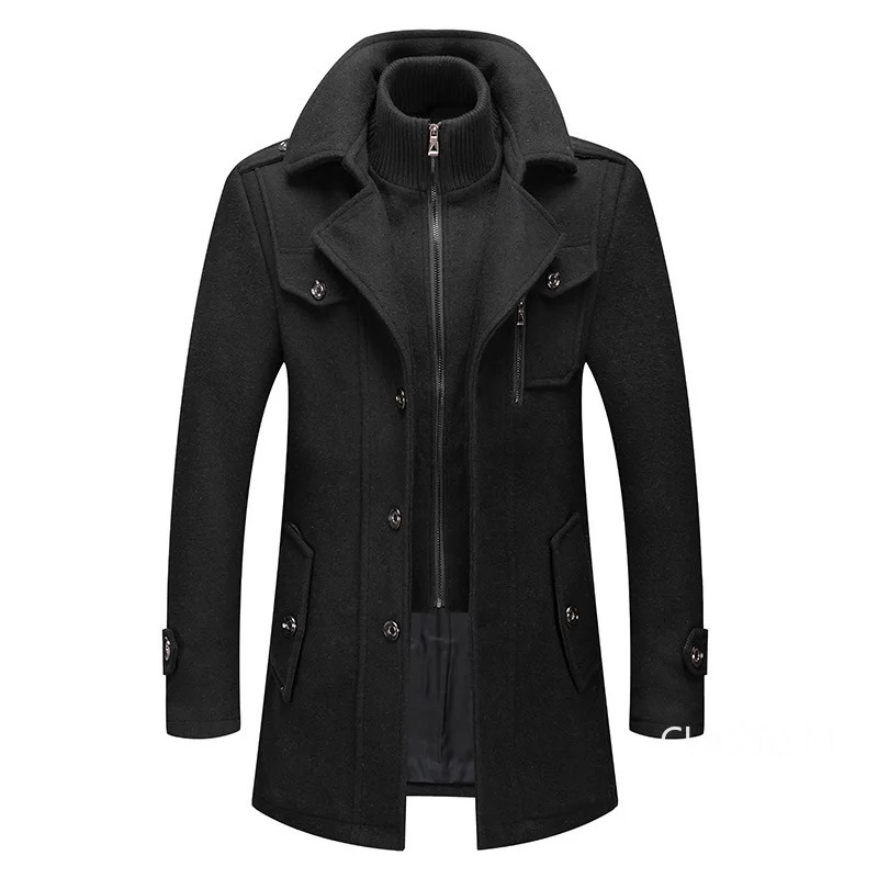 Men's Wool Blends High Quality Winter Coats Male Business Casual Trench Men Cashmere Jackets Overcoats 4 231026