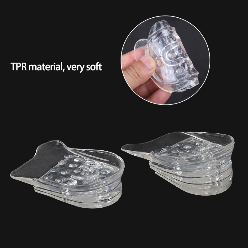 Shoe Parts Accessories 5 Layers Adjustable Taller Insole Silicone Gel Inserts Lift Shoe Pads Inner Height Increase Comfortable Transparant Heel Cushio
