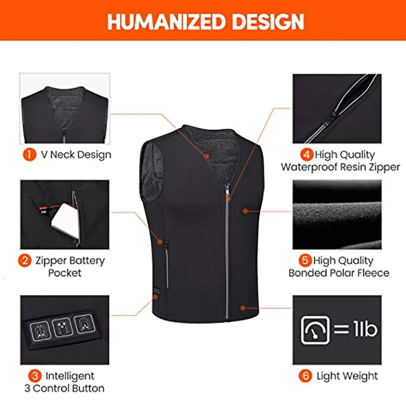 Men's Vests Winter Warm Men Jacket smart Heated Vest USB trekking Electric Heating Jacket Body Warmer Heating Pad hunting heated vest Jacket 2310
