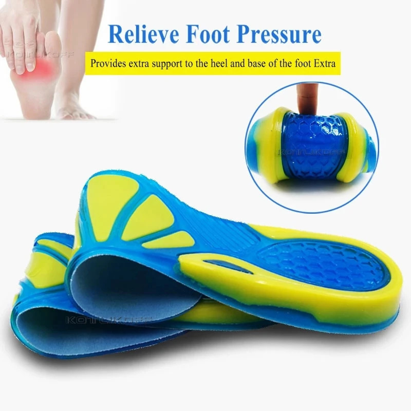 Shoe Parts Accessories Silicone NonSlip Gel Soft Sport Insoles Massaging Insole Orthopedic Foot Care For Feet Shoes Sole Shock Absorption Pads 231025