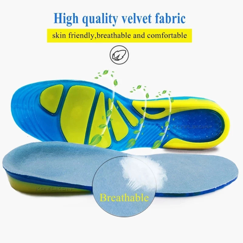 Shoe Parts Accessories Silicone NonSlip Gel Soft Sport Insoles Massaging Insole Orthopedic Foot Care For Feet Shoes Sole Shock Absorption Pads 231025