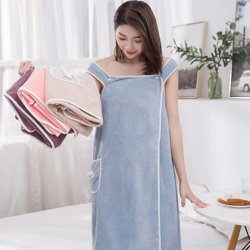Towel Bathroom Wearable Bathrobe Dress Women Shower Female Soft Bath For Adults Lady Home Textiles And Sauna Towels 231026