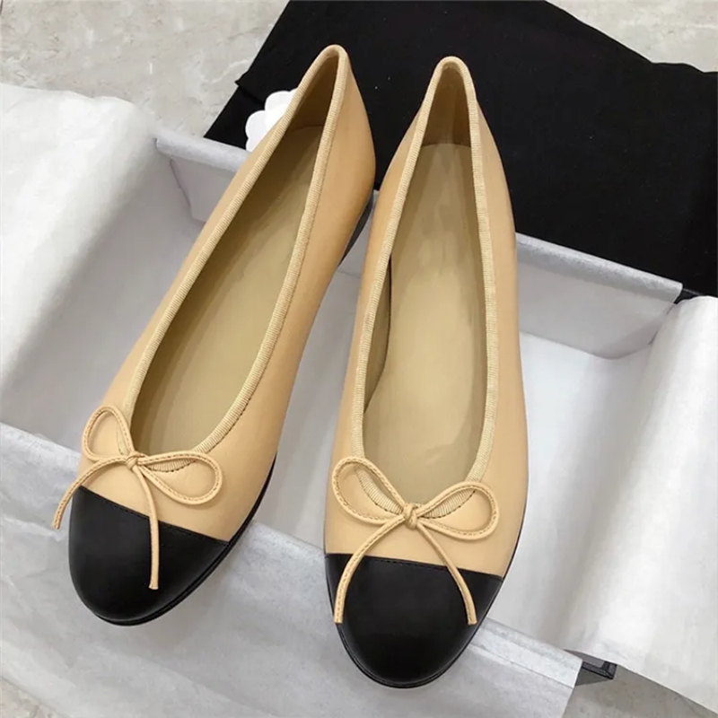 New Classic Women Dress Ladies Ballet Flats Fashion Designer Loafer Dance Shoes Dancing Shoelace 34-42 Lady Genuine Leather Lazy Loafers Shoes Br