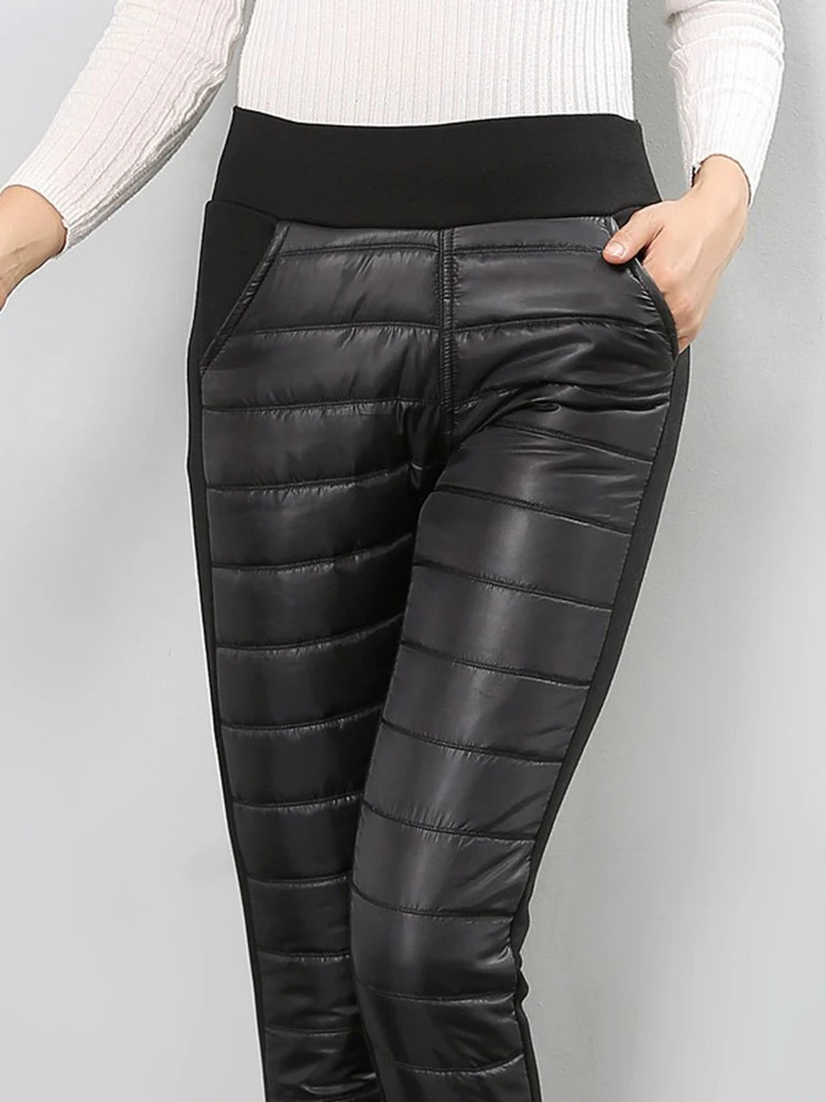 Women's Pants Capris Winter Thicken Warm Pencil Pants Casual High Waist Down Cotton Pantalones Women Big Size 4xl Slim Velvet Lined Leggings Spod