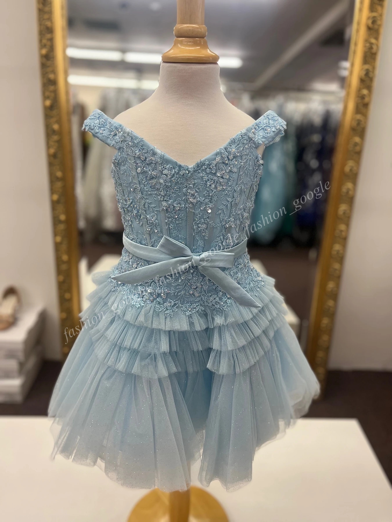 Baby Girls Glitz Pageant Dress 2025 Layer Tulle Lace Cupcake Pageant Cocktail Party Gown Flower Girl Toddler Infant Little Miss Lilac Pink Aqua Interv
