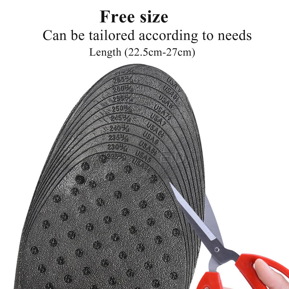 Shoe Parts Accessories EiD 39cm Invisible Height Increase Insole Cushion Lift Adjustable Cut Heel Insert Taller Support Absorbant Foot Pad 231025