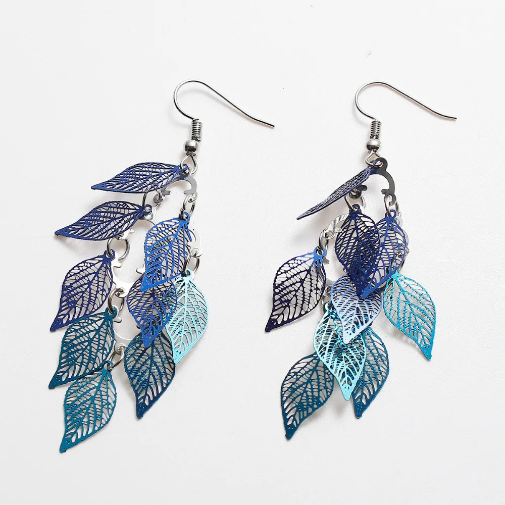 Charm 8Seasons Fashion Vintage Drop Earrings Leaf Colorful Feather Pendant Tassel For Women Earrings Accessories Jewelry Trend 231025