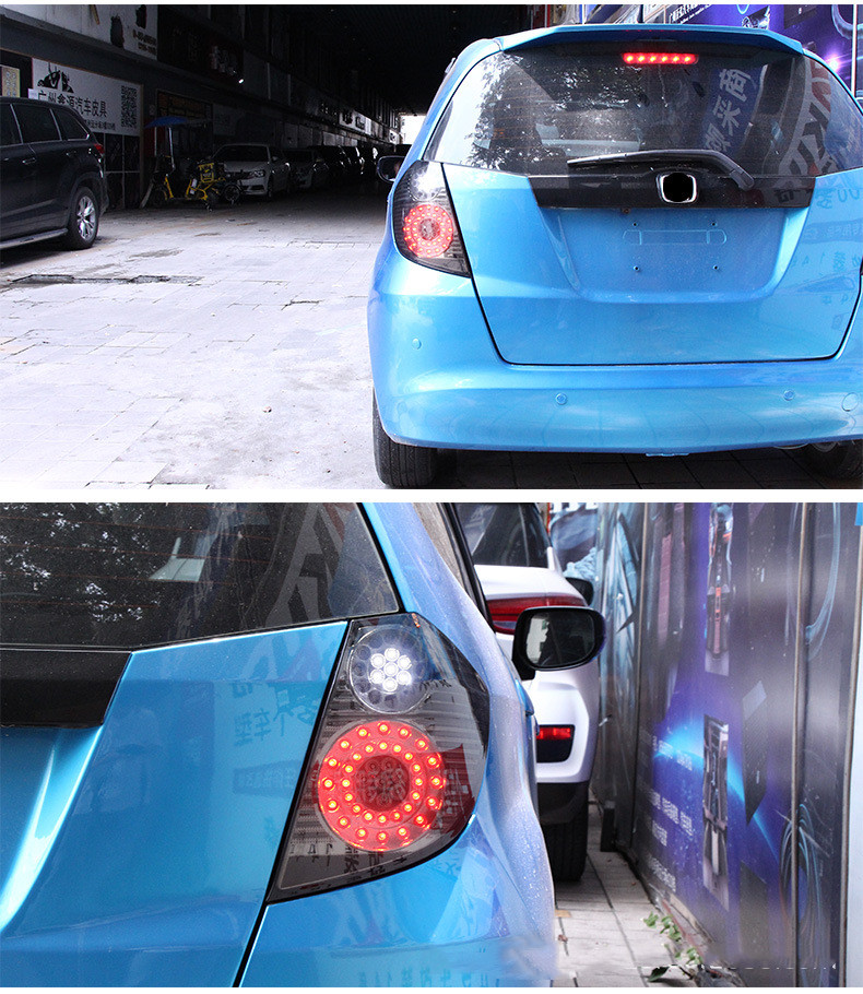 Car Taillight for Honda FIT 2008-2013 Tail Light LED DRL US Style Running Signal Brake Reversing Parking retrofit Facelift