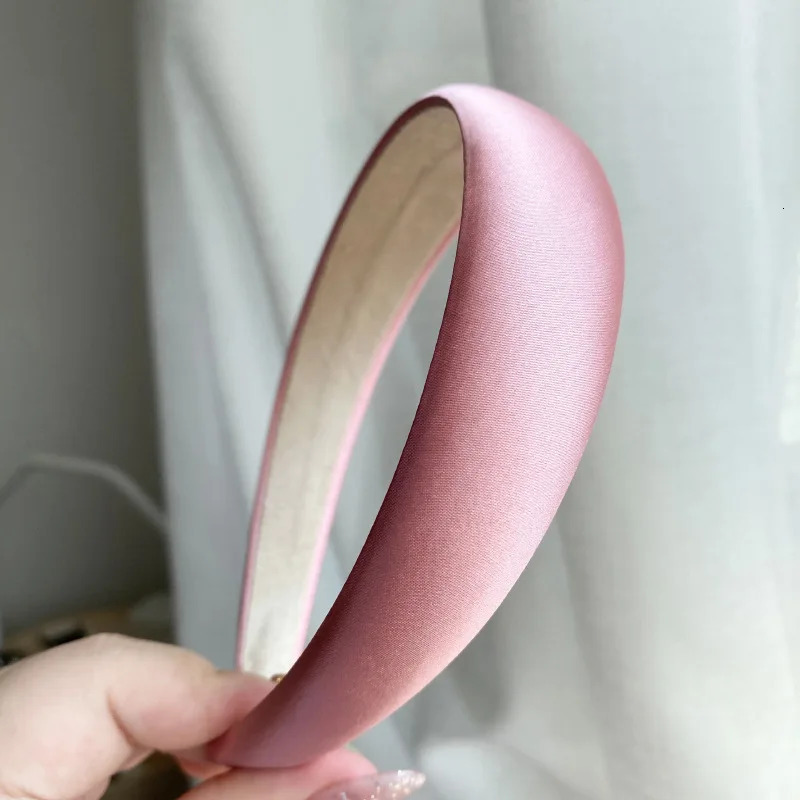 Headbands Satin Hair Band Girls Solid Color Headband Wide Padded Hair Hoop Headwear Wholesale Fashion Hair Accessories for Women 231025