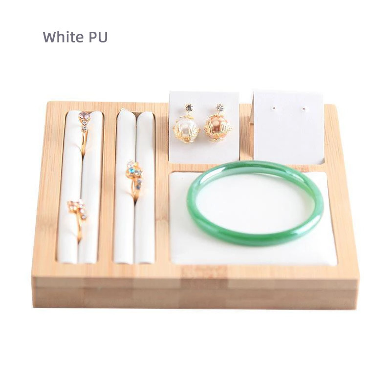 Accessories Packaging Organizers Bamboo Multifunctional Display Tray Board Rings Earring Rack Jewelry Storage Organization Props 231025