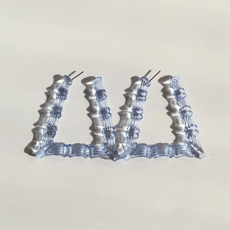 Stud UJBOX Wholesale Top Quality Large Clear Multicolor Geometric Trapezoid Acrylic Bamboo Earrings Dangle For Women 231025