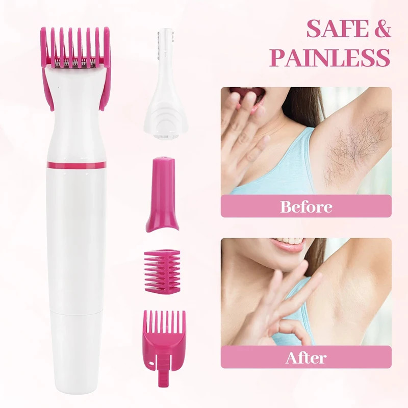 Clippers Trimmers depilador feminino 5 In 1 Hair Remover Electric Women Epilator Mini Shaver Razor for Eyebrow Underarm Bikini Drop 231025