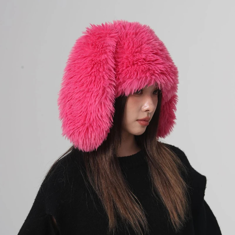 Beanie Skull Caps Y2k Cute Plush Rabbit Hats for Women Autumn and Winter Outdoor Warm Korean Version Oversized Personality Big Ears Beanies 231025