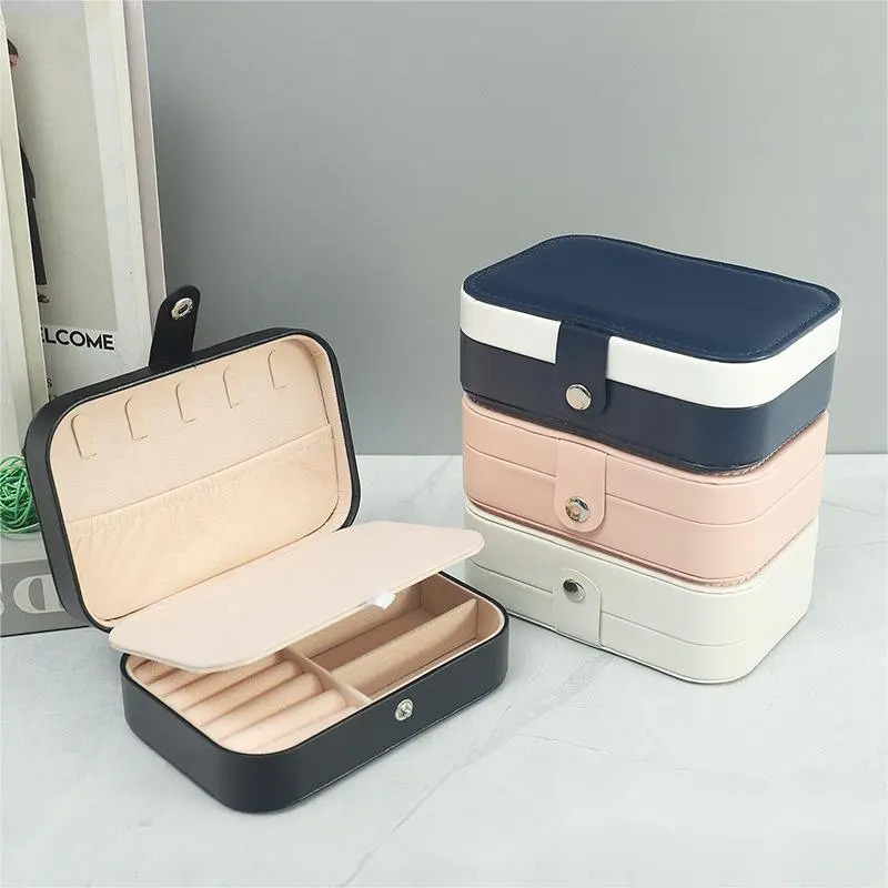 Accessories Packaging Organizers Double Layer Jewelry Storage Box Portable Travel Holder Organizer Display Ring Necklace Stand For 231025