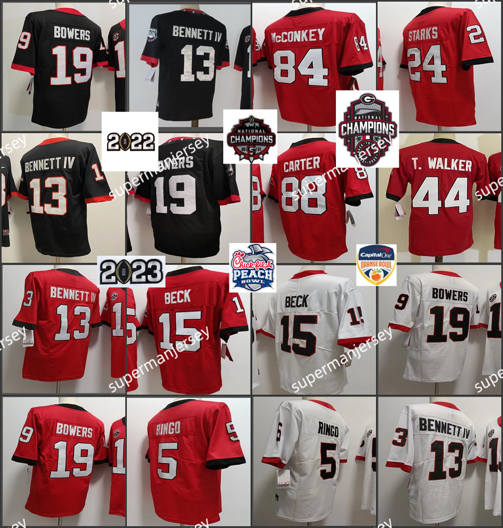 19 Brock Bowers Jerseys UGA College Playoff Football Jersey 84 Ladd McConkey 27 Nick Chubb Jerseys 13 Stetson Bennett Stitched 88 Jalen Carter 3 Todd Gurley II