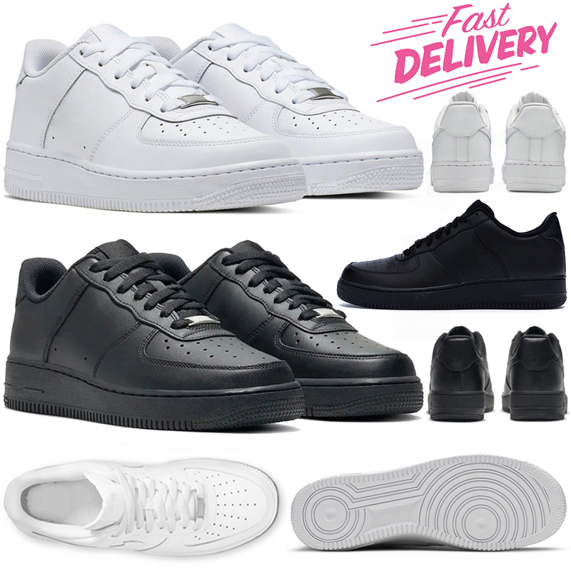 Free shipping 1 designer shoes for men women 1s low running sneakers triple white black classic casual platform shoe mens womens af1 outdoor sports trainers