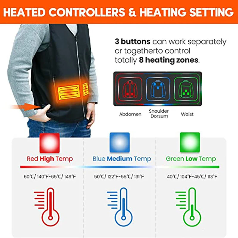 Men's Vests Winter Warm Men Jacket smart Heated Vest USB trekking Electric Heating Jacket Body Warmer Heating Pad hunting heated vest Jacket 2310