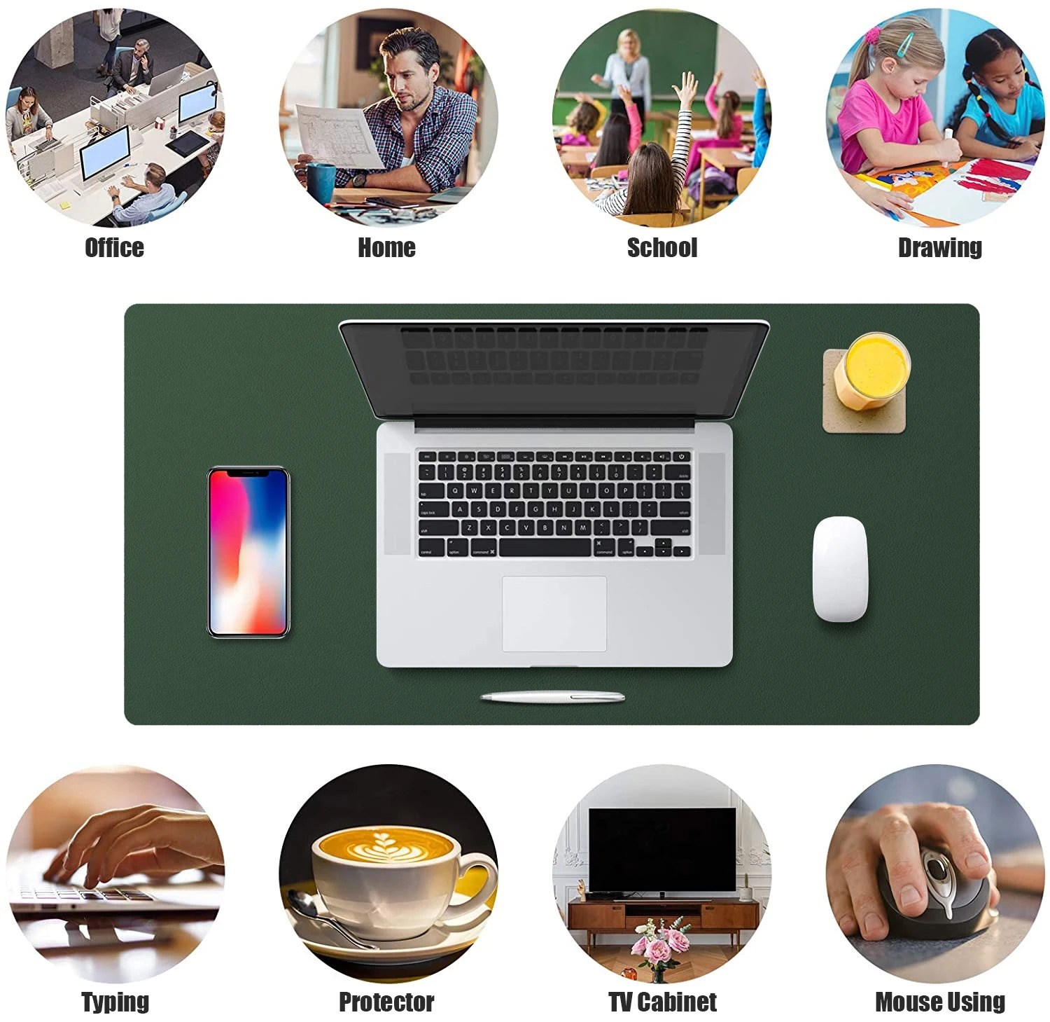 Mouse Pads Wrist Rests PU Leather Desk Protector Mat Large Size Office Waterproof Mouse Pad XXL Desktop Gaming MousePad Mouse Mat Computer Accessories