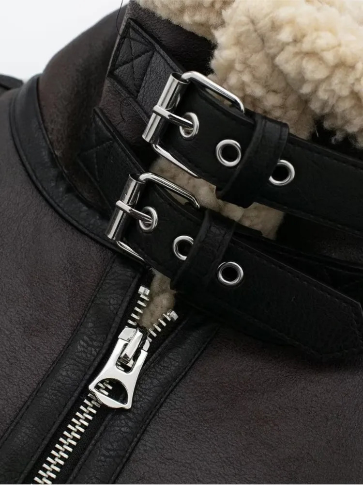 Women's Jackets Lambswool Cropped Short Jacket Coat Women Autumn Winter Warm Vintage French Loose Lapel Long Sleeve Thick Coats Female 231026