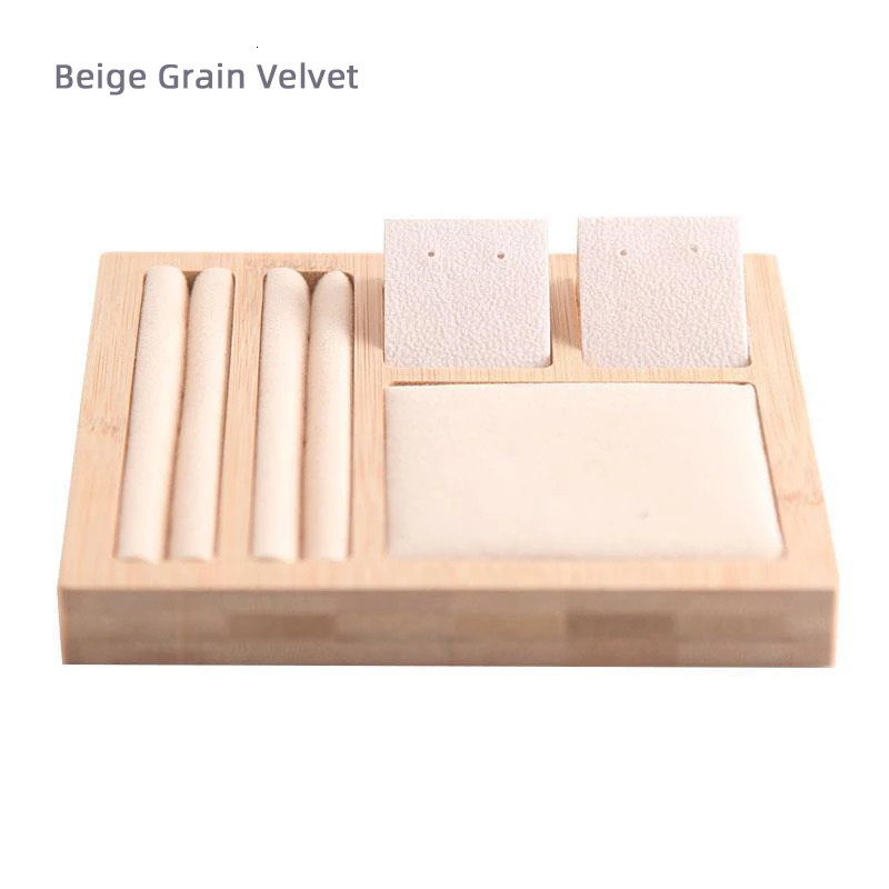 Accessories Packaging Organizers Bamboo Multifunctional Display Tray Board Rings Earring Rack Jewelry Storage Organization Props 231025