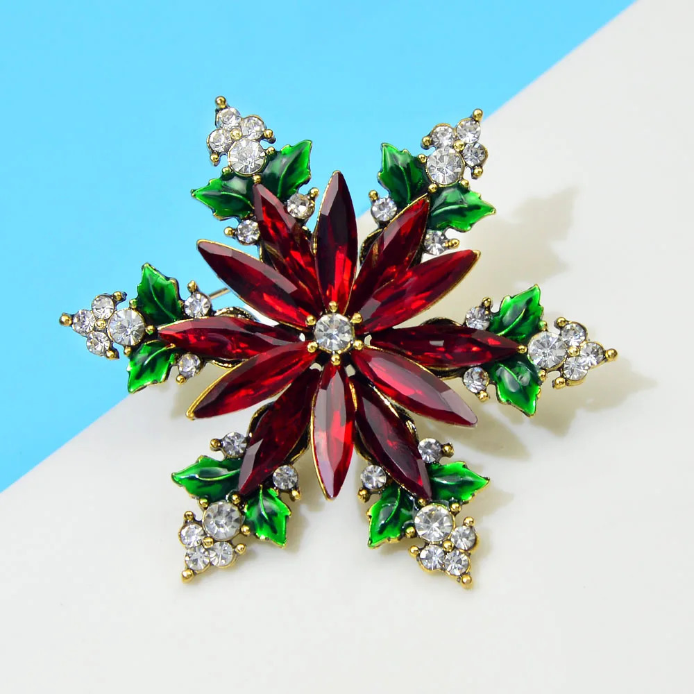 Pins Brooches CINDY XIANG Arrival Christmas Crystal Snowflake Pin Winter Festivel Brooch Enamel Jewelry Wedding Party Decorations 231025