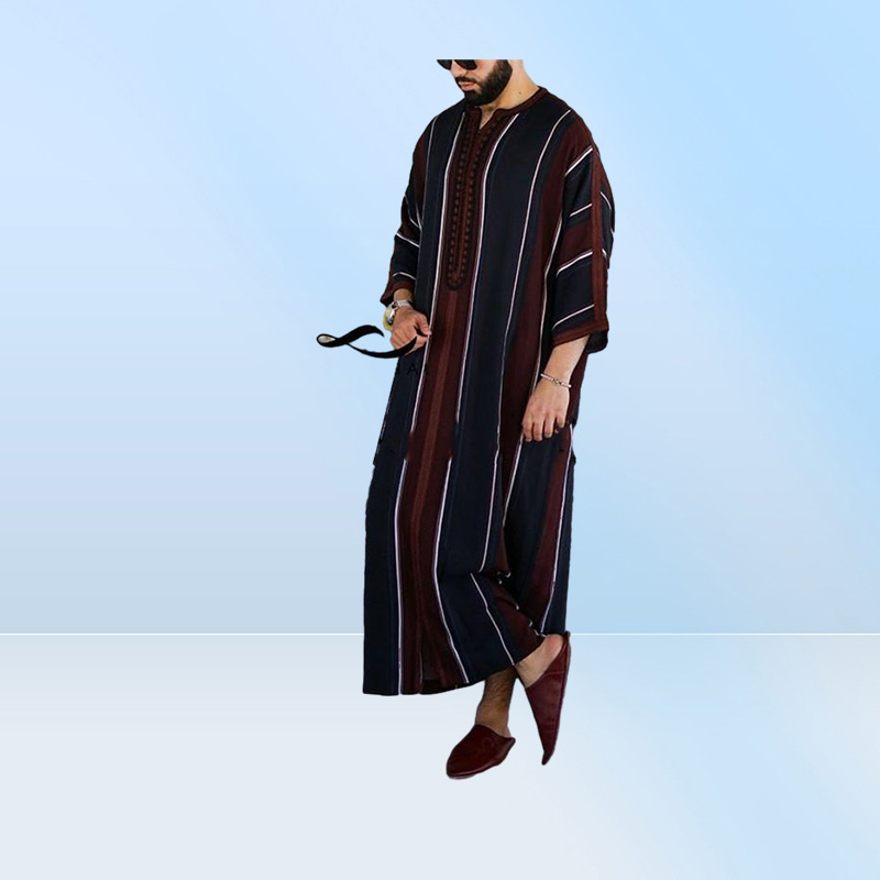 Ethnic Clothing 2022 Eid Ramadan Dress Muslim Fashion Clothes Man Caftan Loose Casual Abaya Men Modest Youth Robes Qamis Homme Isl5595844