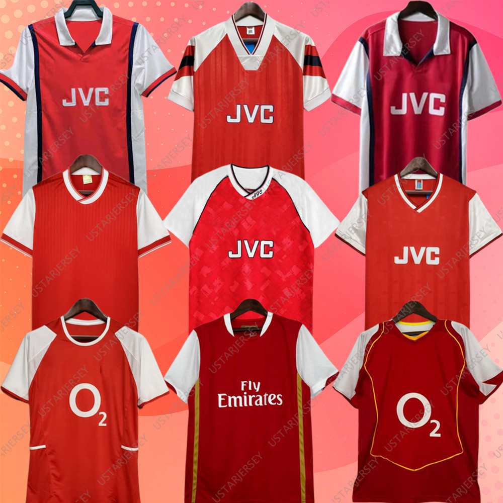 Retro SOCCER JERSEY HIGHBURY HOME FOOTBALL SHIRT PIRES HENRY REYES 02 03 05 06 98 99 BERGKAMP 94 95 ADAMS Persie 96 97 Galla 86 87 89 WRIGHT