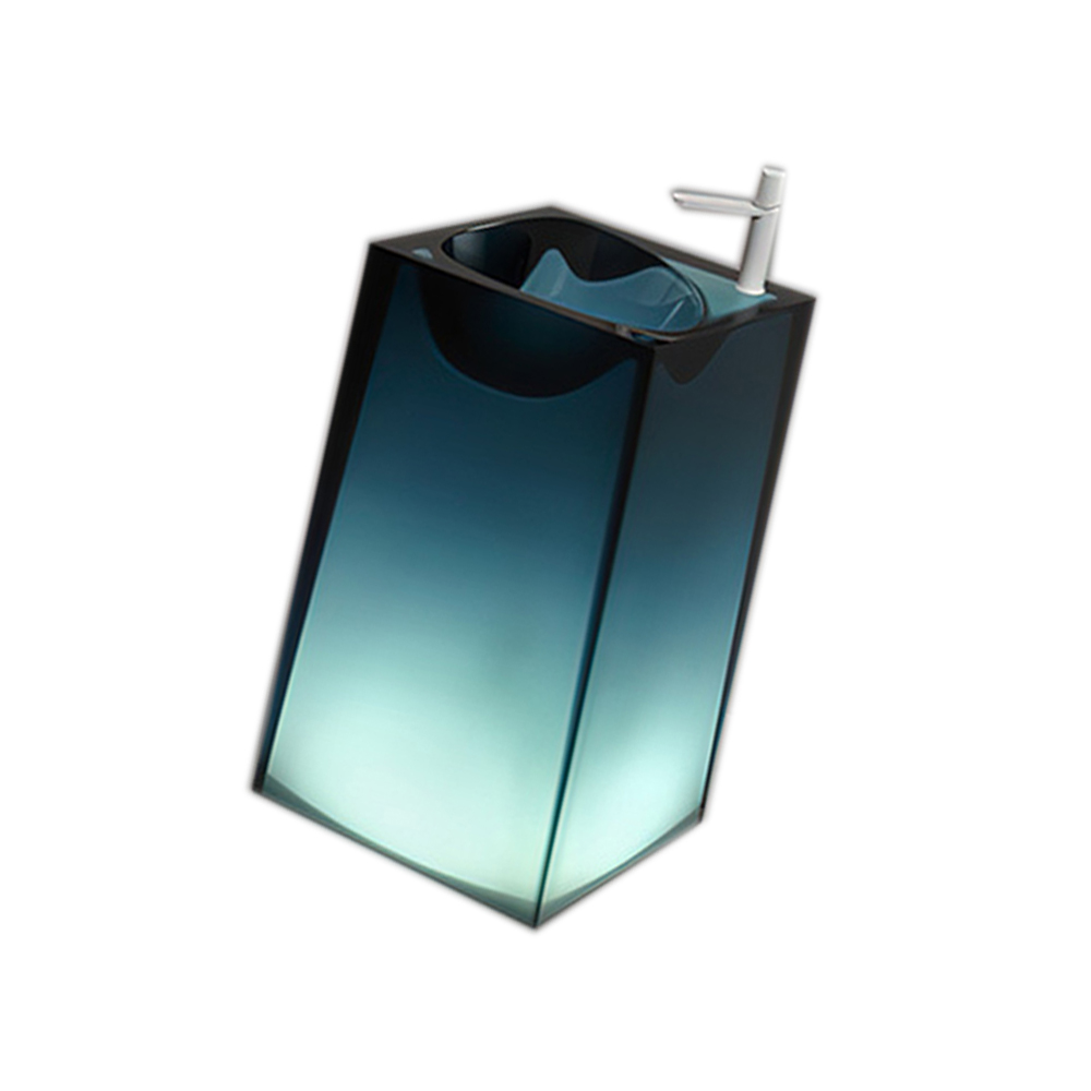 500x450x850mm Resin Acryli Bathroom Pedestal Washbasin Freestanding Transparent Sink Cloakroom Vanity Colored Vessel Basin RS3036