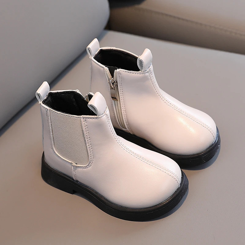 Boots Children Short Boots Winter Girl Pure Color Soft Black Leather Boots Cuhk Children's Princess Boots Restoring Ancient 231026