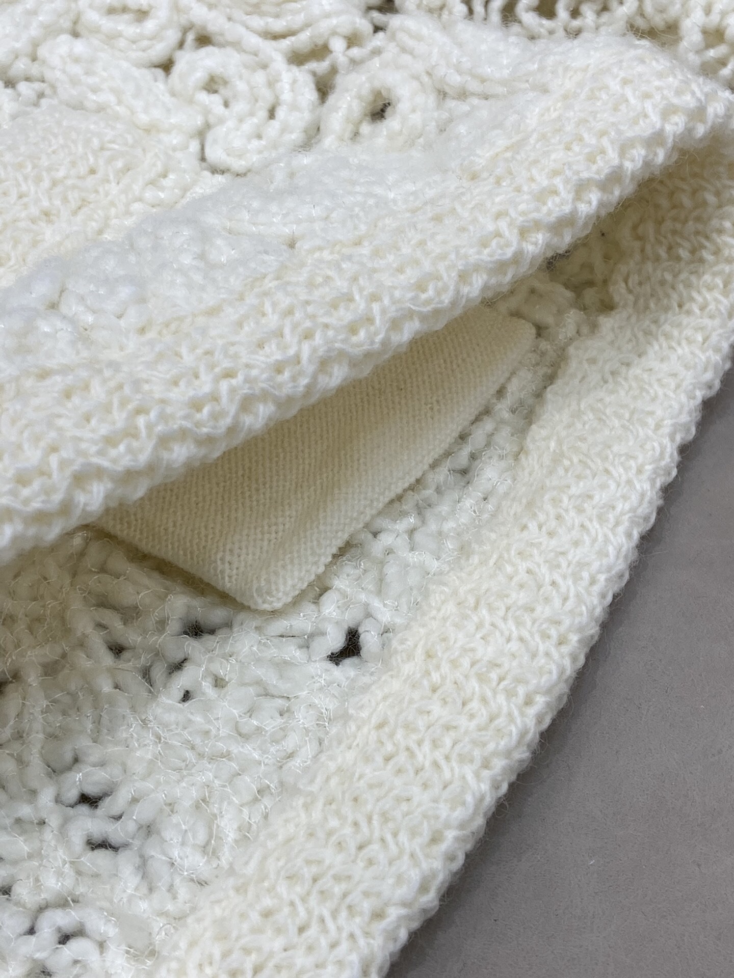Off White ce Heavy Industry Hook Flower Hollow Knitted Cardigan Small Fragrance C Coat Female