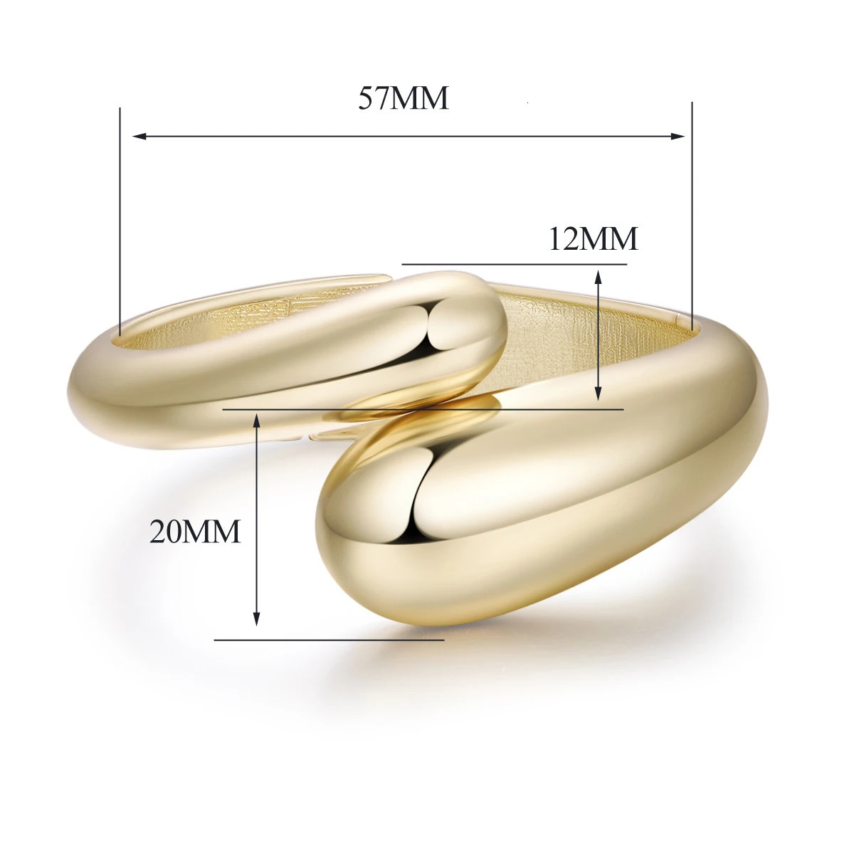 Bangle Fashion Water Drop Gold Plated Charm Statement Bracelet Cuff Nail Bangle for Women Girls Trendy Love Bangle Bracelet Jewelry 231027