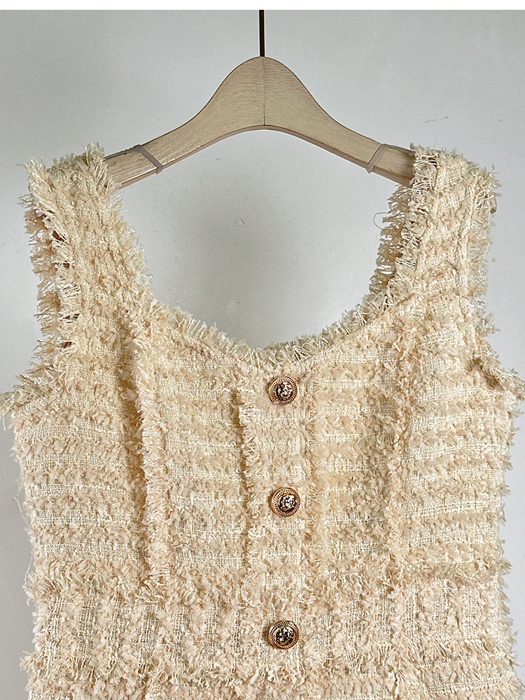 2026 Autumn Fashion Show Spaghetti Strap Black Apricot Sleeveless Women's Fashion High Quality