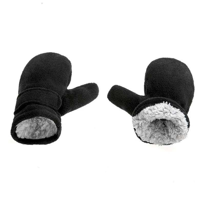 Children's Finger Gloves Toddler Infant Kids Winter Mittens Easy-on Baby Boys Girls Warm Thick Fleece Fingerless Gloves For Children Outdoor Hand