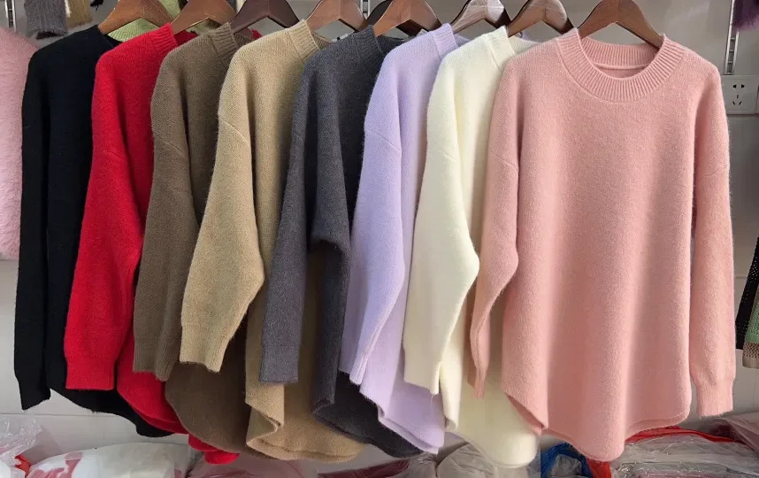 Women's Sweater Loose Cashmere Korean Mid Length Knitwear Vintage French Solid Oversized Pullover Autumn Winter Turtleneck 231026