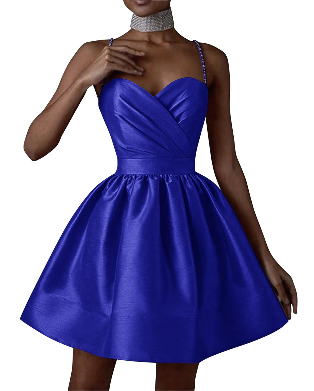 Spaghetti Straps Homecoming Dresses Princess Appliques Beaded Lace Up Mini Cocktail Formal Occasion Birthday Prom Graudation Cocktail Party Gowns HD10