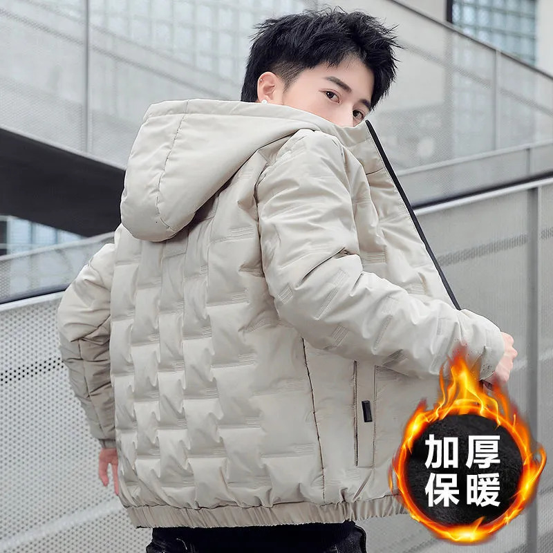 Men's Down Parkas Korean Men's Cotton Jacket Fall and Winter Jacket Handsome Thickened Down Cotton Jacket Hooded Cotton Jacket 231026