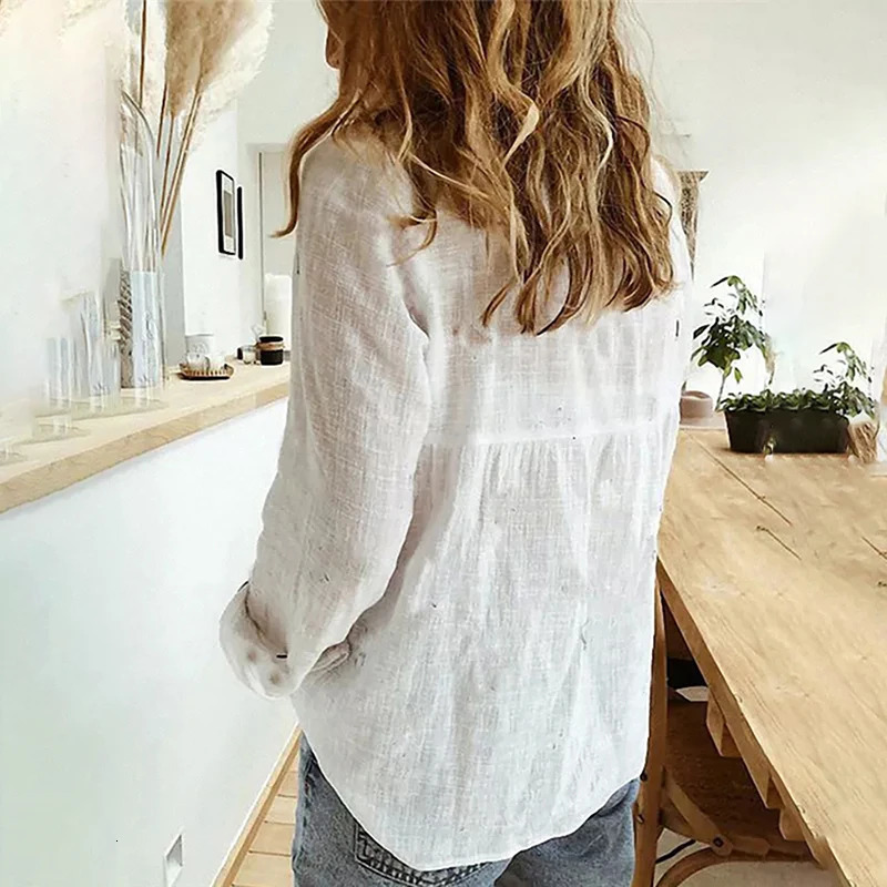 Women's Blouses Shirts Leisure White Yellow Shirts Button Lapel Cardigan Top Lady Loose Long Sleeve Oversized Shirt Womens Blouses Casual Tunic B