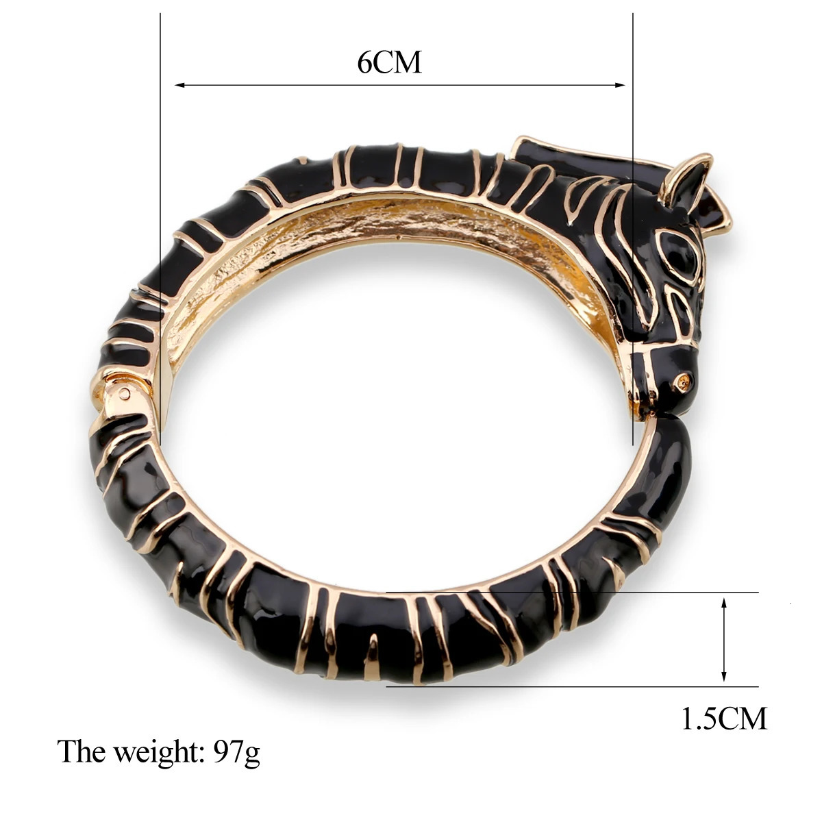 Bangle Women's All Seasons Handmade Statement Enamel Colorful Zebra Bracelet Chunky Animal Cuff Bangle Party Prom Jewelry Drop 231027