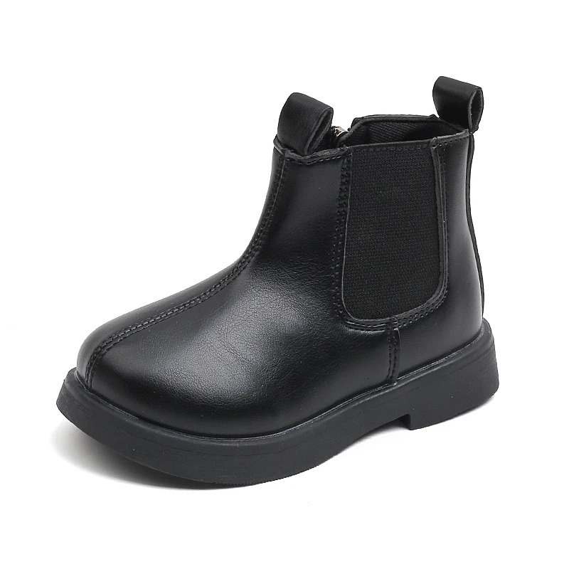 Boots Children Short Boots Winter Girl Pure Color Soft Black Leather Boots Cuhk Children's Princess Boots Restoring Ancient 231026