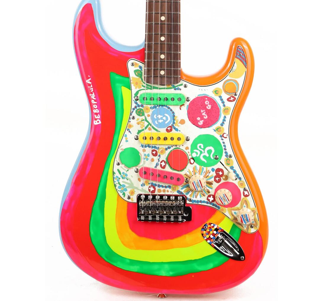 GeorgeHarrison Sonic Blue Rocky Graphic China Electric Guitar Vintage Tuners SSS Pickups Tremolo Bridge Whammy bar