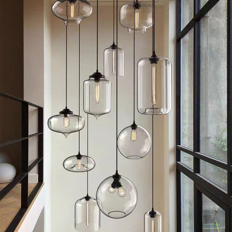 pendant lights glass Loft Pendant Lamps E27 85V-265V Lighting Fixture color glass ball pendant light hanging lights