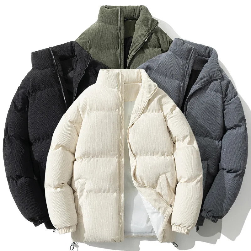 Men's Down Parkas Winter Jacket Corduroy Cotton Padded Warm Autumn Puffer Coat Male Vintage Korean Man Thermal Windbreaker Clothing 231027
