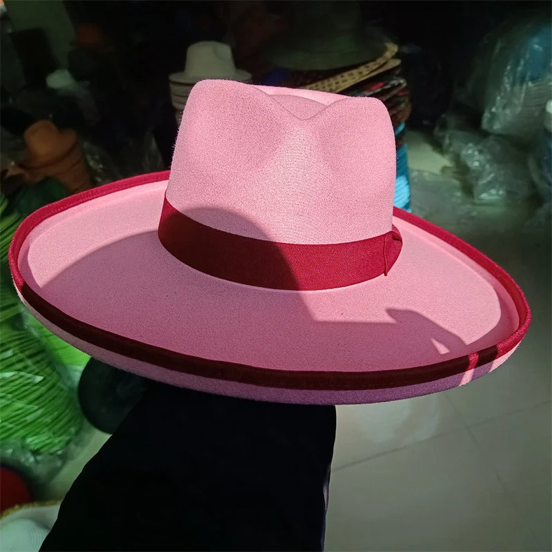 Wide Brim Hats Bucket Love fedora beige wholesale raised brim large monochrome neutral retail hat jazz winter 231027